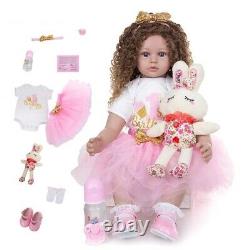 Reborn Baby Doll Silicone Toddler Cloth Body Princess Newborn Girl 24 in Toy