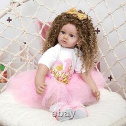 Reborn Baby Doll Silicone Toddler Cloth Body Princess Newborn Girl 24 in Toy