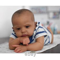 Reborn Baby Dolls Handmade Lifelike Painted Dark Brown Cameron Newborn 24 Gift