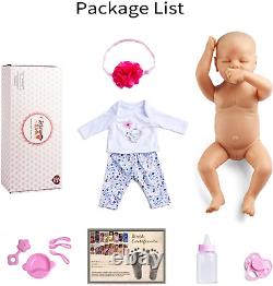 Reborn Baby Dolls Silicone Full Body Lifelike Baby Realastic 17 Inch Girl Soft