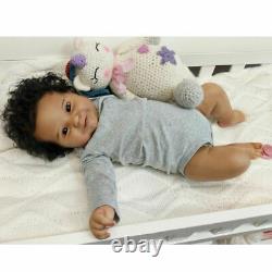 Reborn Baby Dolls Toddler Soft Body Silicone Vinyl Black African American Bebe