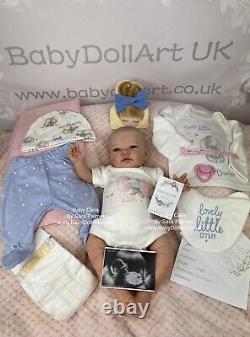 Reborn Baby Girl Doll Celia with Blue eyes by UK Artist Sara Palmer READY NOW