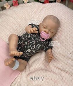 Reborn Baby Girl Doll Isla, Sleeping Baby by UK Artist BabyDollArtUK