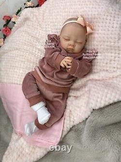 Reborn Baby Girl Doll Isla, Sleeping Baby by UK Artist BabyDollArtUK