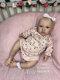 Reborn Baby Girl Doll Lainey by Sara Palmer/BabyDollARTUK (Newborn, Painted hair)