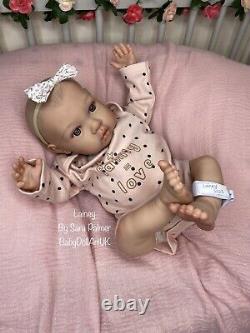 Reborn Baby Girl Doll Lainey by Sara Palmer/BabyDollARTUK (Newborn, Painted hair)