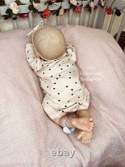 Reborn Baby Girl Doll Lainey by Sara Palmer/BabyDollARTUK (Newborn, Painted hair)