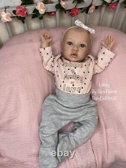 Reborn Baby Girl Doll Lainey by Sara Palmer/BabyDollARTUK (Newborn, Painted hair)