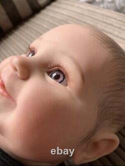 Reborn Baby Girl Doll Painted Hair 55cm Tall NO COA