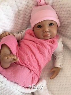 Reborn Baby Girl Doll Wide Awake Libby Realistic Hand Painted 22 Newborn