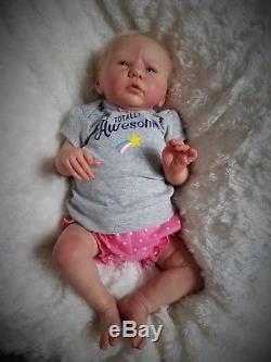 Reborn Baby Girl LE Ellie Sue by Bonnie Brown Realistic Doll Micro Rooted Hair
