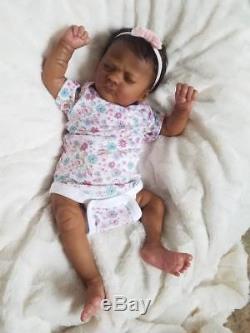 Reborn Baby Girl Realborn Ashley Asleep Sculpt Bountiful Baby AA Ethnic Doll