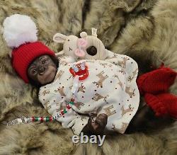 Reborn Baby Monkey Gorilla Long Sold Out Lovely Box Opening Weighted 5lb