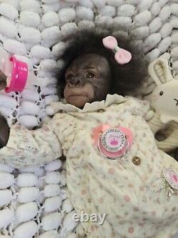 Reborn Baby Monkey Gorilla Long Sold Out Lovely Box Opening Weighted 5lb