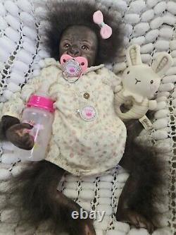 Reborn Baby Monkey Gorilla Long Sold Out Lovely Box Opening Weighted 5lb