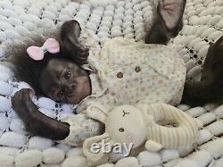 Reborn Baby Monkey Gorilla Long Sold Out Lovely Box Opening Weighted 5lb