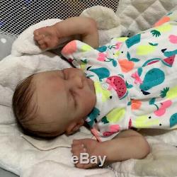 Reborn Baby Silicone Evanlee 4lbs 17in Full Limbs Painted/Rooted Hair