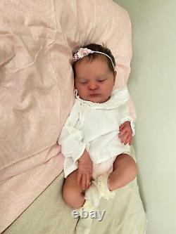 Reborn Baby Size Already Finished Lifelike Newborn Sleeping Baby Doll Laura 3D