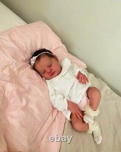 Reborn Baby Size Already Finished Lifelike Newborn Sleeping Baby Doll Laura 3D