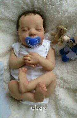 Reborn Baby boy doll from LEVI kit Sculpted by Bonnie Brown COA