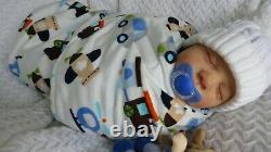 Reborn Baby boy doll from LEVI kit Sculpted by Bonnie Brown COA