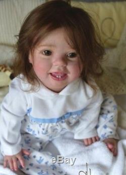 Reborn Baby doll Amelia, Big Toddler 10 months old. Open eyes. Micro rooted hair