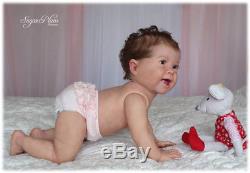 Reborn Baby doll Kenzie, Big Toddler 10 months old. Open eyes. Micro rooted hair