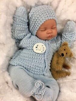 Reborn Boy Doll Blue Spanish Knitted Set & Dummy M