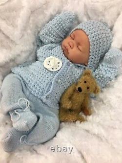 Reborn Boy Doll Blue Spanish Knitted Set & Dummy M