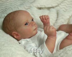 Reborn Collectable Baby doll art Newborn Samuel (Ashley) awake Blue eyes