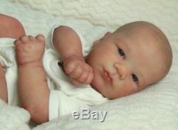 Reborn Collectable Baby doll art Newborn Xander (Lavender) awake Blue eyes