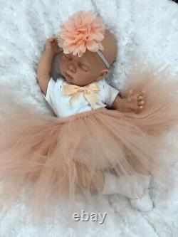 Reborn Doll Heavy Baby Girl Peach Tutu Outfit Magnetic Dummy L