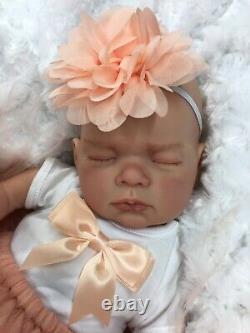 Reborn Doll Heavy Baby Girl Peach Tutu Outfit Magnetic Dummy L