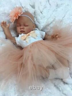 Reborn Doll Heavy Baby Girl Peach Tutu Outfit Magnetic Dummy S