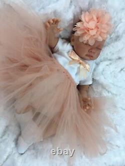 Reborn Doll Heavy Baby Girl Peach Tutu Outfit Magnetic Dummy Sofia