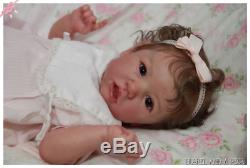 Reborn Doll Saskia, Life-like Baby Girl, Bonnie Brown