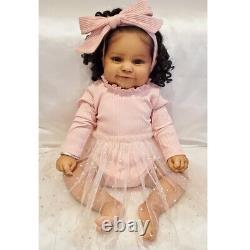 Reborn Dolls Brown Skin Soft Touch Real Life Newborn Baby Girl Birthday Gift 24