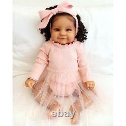 Reborn Dolls Brown Skin Soft Touch Real Life Newborn Baby Girl Birthday Gift 24