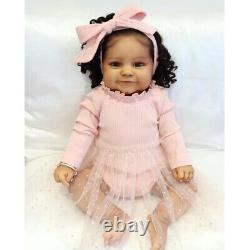 Reborn Dolls Brown Skin Soft Touch Real Life Newborn Baby Girl Birthday Gift 24