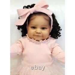 Reborn Dolls Brown Skin Soft Touch Real Life Newborn Baby Girl Birthday Gift 24