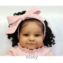 Reborn Dolls Brown Skin Soft Touch Real Life Newborn Baby Girl Birthday Gift 24