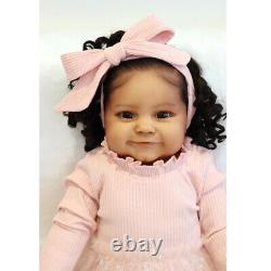 Reborn Dolls Brown Skin Soft Touch Real Life Newborn Baby Girl Birthday Gift 24