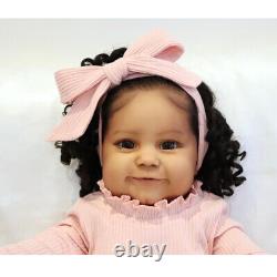 Reborn Dolls Brown Skin Soft Touch Real Life Newborn Baby Girl Birthday Gift 24