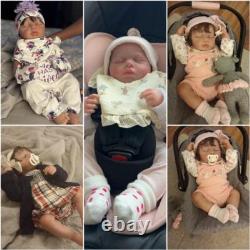 Reborn Dolls Twins Girls 20in Real Life Newborn Baby Doll Full Silicone Vinyl