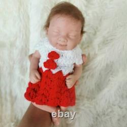 Reborn Full Body Solid Silicone Dolls 10 Inch Mini Reborn Baby Girl Dolls Soft