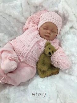 Reborn Girl Doll Pink Knitted Spanish Outfit Butterfly Babies S016
