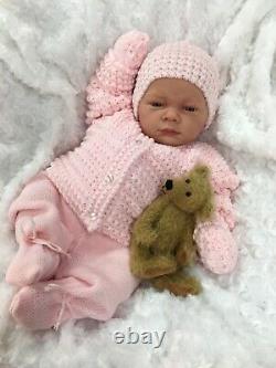 Reborn Girl Doll Pink Knitted Spanish Outfit With Dummy A