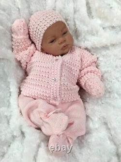 Reborn Girl Doll Pink Knitted Spanish Outfit With Dummy P