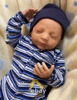 Reborn, Realborn Baby Boy Doll Steven Asleep 18.5, 5 lbs, Full Limbs, COA