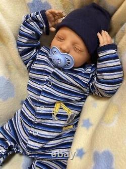 Reborn, Realborn Baby Boy Doll Steven Asleep 18.5, 5 lbs, Full Limbs, COA